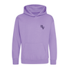 The Big Feastival 2025 Kids Line Up Hoodie in lavender features a front pocket and BTF printed in black on the left chest. Displayed against a plain white background, this 2025 brand hoodie offers style and comfort for kids.